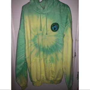Teenage Brand Green and Yellow Tie Dye Hoodie